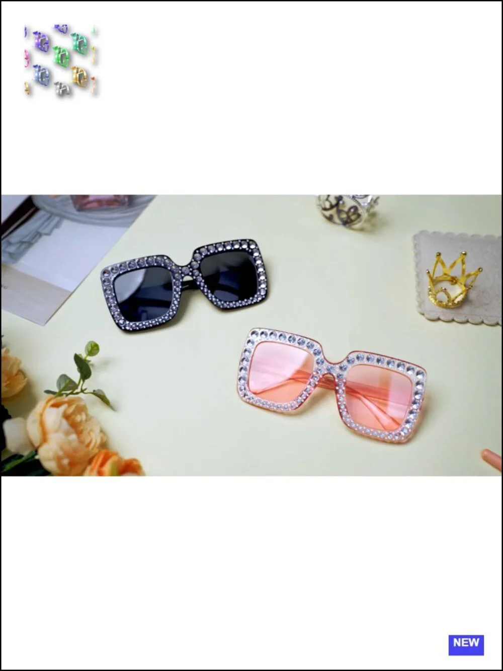 Retro Oversize Square Sunglasses for Women - 2 Pack